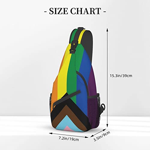 Rainbow LGBT Gay Pride Sling Bag Crossbody Backpack for Men Women Multipurpose Travel Hiking Daypack Crossbody Chest Bag