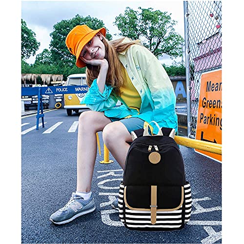 Lmeison Cute Backpack for Teen Girls, Lightweight School Bookbag 15.6'' Laptop Backpack with USB Charging Port