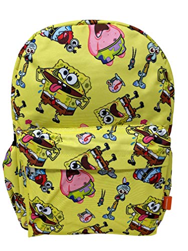 SpongeBob SquarePants 16 Inches Large Allover Print Backpack with Laptop Sleeve