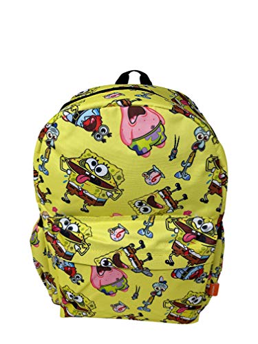 SpongeBob SquarePants 16 Inches Large Allover Print Backpack with Laptop Sleeve