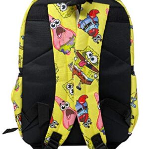 SpongeBob SquarePants 16 Inches Large Allover Print Backpack with Laptop Sleeve