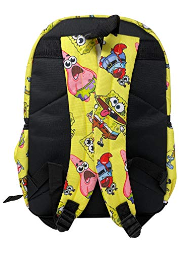 SpongeBob SquarePants 16 Inches Large Allover Print Backpack with Laptop Sleeve