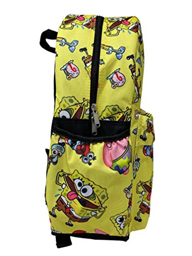 SpongeBob SquarePants 16 Inches Large Allover Print Backpack with Laptop Sleeve