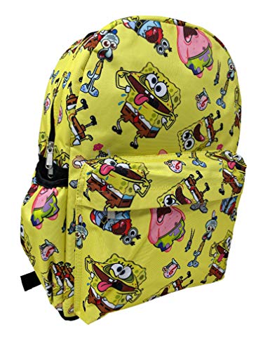 SpongeBob SquarePants 16 Inches Large Allover Print Backpack with Laptop Sleeve