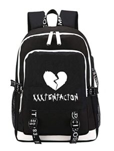 joojer creative xxx black sports revenge backpack for mans,broken heart durable backpack usb computer bag (black2)