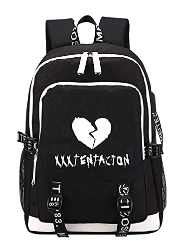 JOOJER Creative XXX Black Sports Revenge Backpack for Mans,Broken Heart Durable Backpack Usb Computer Bag (Black2)