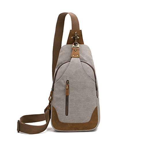 Canvas Sling Bag Crossbody Backpack Shoulder Casual Rucksack for Men Women