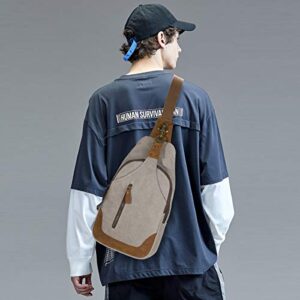 Canvas Sling Bag Crossbody Backpack Shoulder Casual Rucksack for Men Women