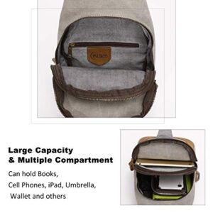 Canvas Sling Bag Crossbody Backpack Shoulder Casual Rucksack for Men Women