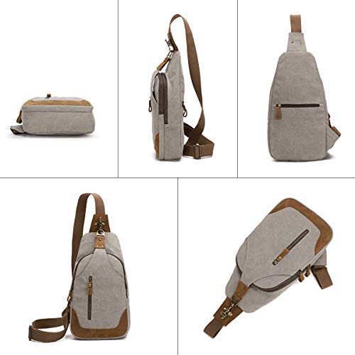 Canvas Sling Bag Crossbody Backpack Shoulder Casual Rucksack for Men Women