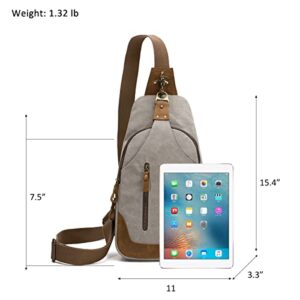 Canvas Sling Bag Crossbody Backpack Shoulder Casual Rucksack for Men Women