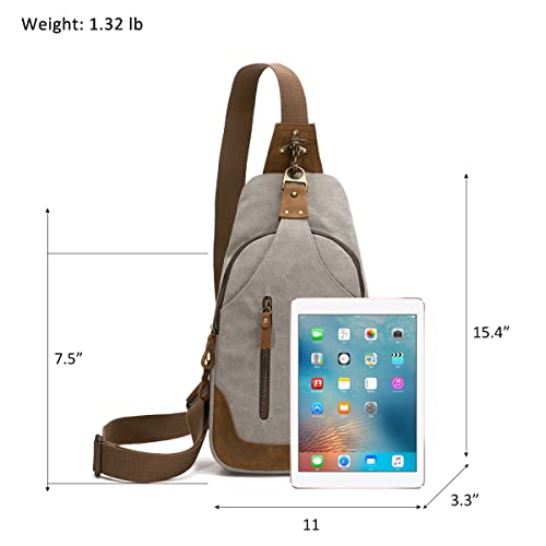 Canvas Sling Bag Crossbody Backpack Shoulder Casual Rucksack for Men Women