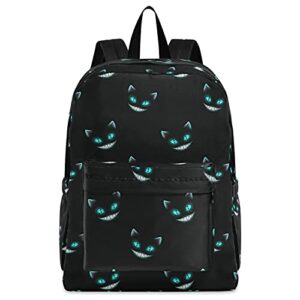 zzwwr cute cheshire cat faces pattern casual polyester computer backpack large daypack for business sport travel school bookbags