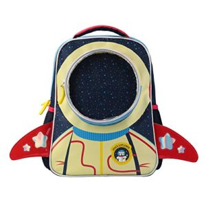 sarhlio toddler backpack cute light weight durable 600 denier polyester water resistant school bag for preschool kindergarten 3-6 years old astronaut (tb13b1)