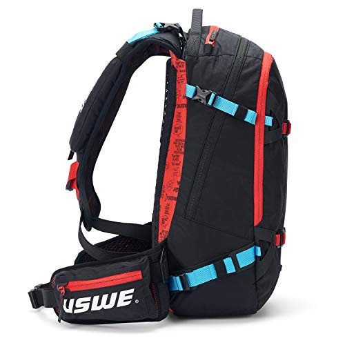 USWE Pow 25L, Ski and Snowboard Backpack with Back Protector, for Men and Women. Insulated Snow Hydration Pack with Thermo Cell Freeze Protection. Bounce Free. Black.