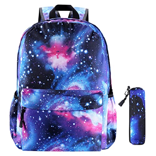 SAMIT School Backpack School Bag Galaxy Backpack Rucksack Kid Backpack Set with Pencil Case for Boys Girls Elementary