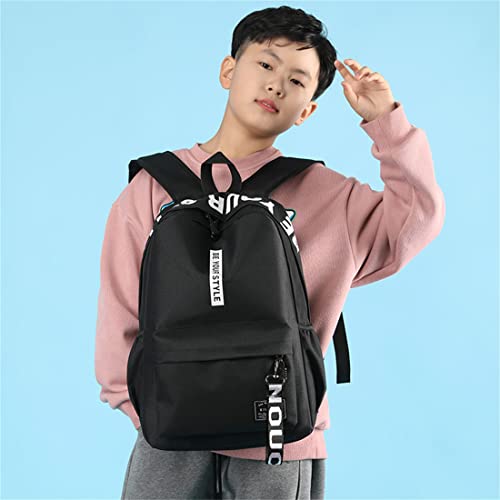 Korean Casual Backpack Daypack Laptop Bag College Bag Book Bag School Bag for Girls Women,Black