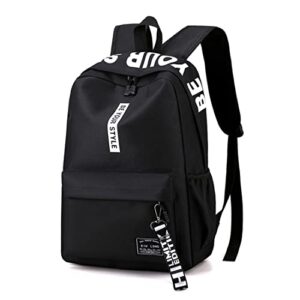 Korean Casual Backpack Daypack Laptop Bag College Bag Book Bag School Bag for Girls Women,Black