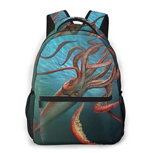 cool giant squid boys&teen&adult backpack office sackpack stylish luggage lightweight school college travel bags