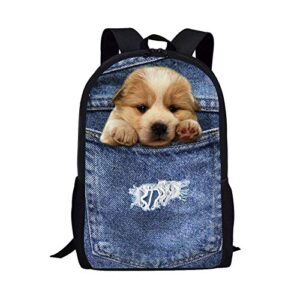 cozeyat pet dog print backpack cute puppy school bag creative design bookbag for kids boys girls