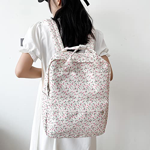 Aktudy Fashion Floral Printed Backpack Student Travel Large Capacity School Bag