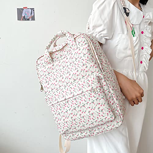 Aktudy Fashion Floral Printed Backpack Student Travel Large Capacity School Bag