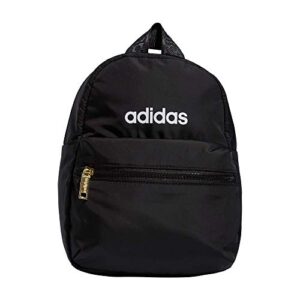 adidas women’s linear mini backpack small travel bag, black/gold metallic, one size