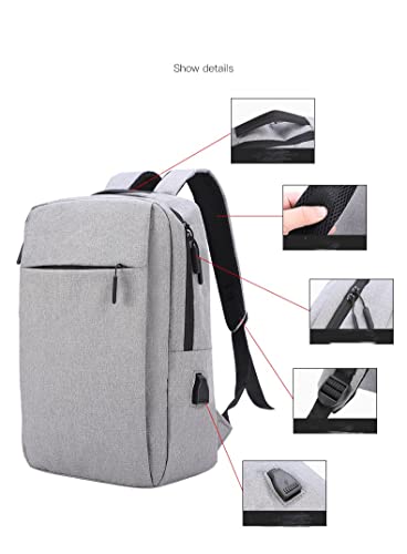 xiaoyidan Laptop Backpack Unisex Travel Bag Business Computer Backpacks Casual Hiking Pack (Gray)
