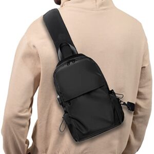 peicees sling bag for men & women sling backpack with usb charge port hiking backpack bag waterproof shoulder crossbody bags