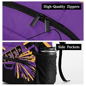 BigBigift Customized Cheerleader Purple Waterproof Backpack with Name for Hiking Camping Picnic 12.2(L)x5.9(W)x16.5(H)inch