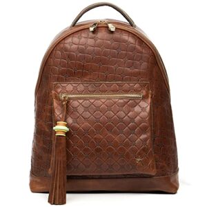 velez leather backpack for women – brown laptop bag 14″ – handbags purse
