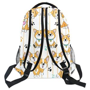 Lovely Corgi Dogs Backpack for Girls Kids Boys Cute Animals Pupyy School Backpacks Waterproof Student Laptop Book Bag College Carrying Bags Casual Durable Lightweight