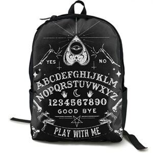 niyoung basic laptop backpack stylish bookbag durable vintage skeleton magic ouija board black laptop backpack with padded straps for high school college gift