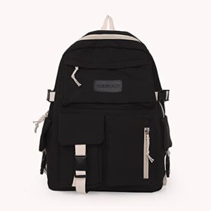 Simple Canvas Backpack Large Capacity College Student Hit Color Laptop Schoolbag