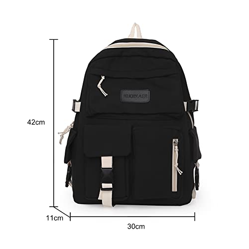 Simple Canvas Backpack Large Capacity College Student Hit Color Laptop Schoolbag