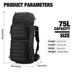 Mardingtop Bundle Items: 28L+75L Molle Tactical Backpack Black