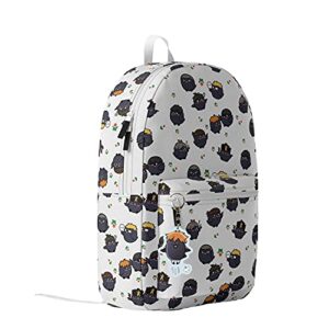 coolinko volleyball club crows all over print kawaii anime unisex mini backpack polyester synthetic blended fabric soft small bag travel matching lining easy clean durable