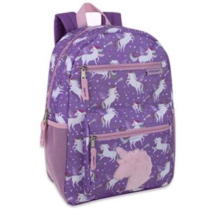girl’s backpack with plush applique and multiple pockets