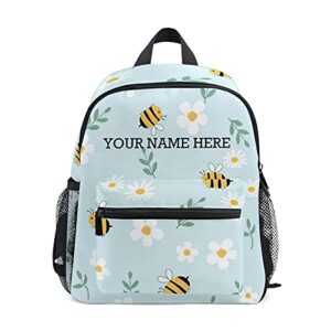 chifigno customized backpack with name flower bees green toddler backpack for girls blue