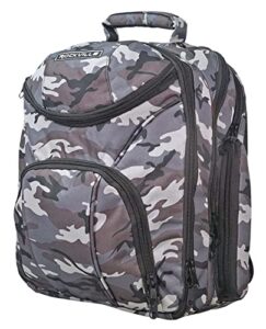 rockvilie dj mixer case travel camo backpack bag fits 19″w x 20″h x 13″d