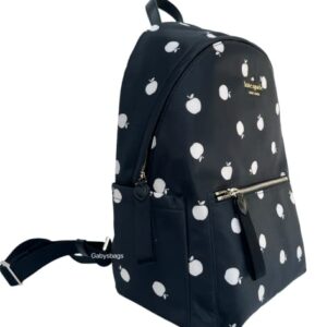 Kate Spade Chelsea Little Better Nylon Large Backpack Black Multi Apple