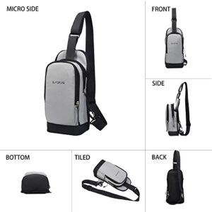 Crossbody sling chest bag shoulder backpack for casual hiking dark grey