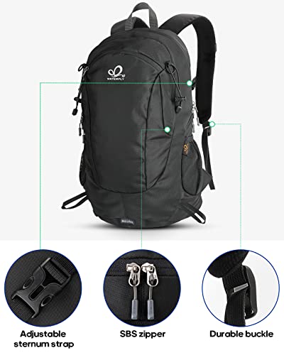 WATERFLY Lightweight Day Hiking Backpack: Travel Waterproof Daypack Trekking Bagpack Hike Day Bag for Camping Climbing Man Woman