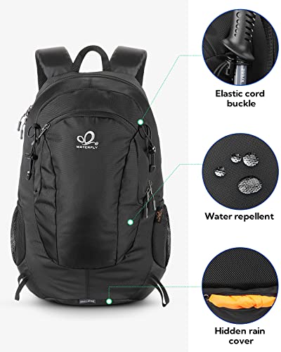 WATERFLY Lightweight Day Hiking Backpack: Travel Waterproof Daypack Trekking Bagpack Hike Day Bag for Camping Climbing Man Woman