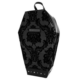 madame mistress damask black pvc coffin backpack by rock rebel