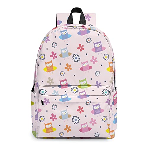 Owl School Backpack Lightweight Cute Kids Backpack Classic Bookbag Cool Daypack for Teen High School Student, 17 Inch