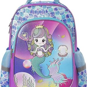 Spring Country Girls Backpack for School, Children Casual Daypack Book Bag Rucksack (Mermaid Glitter)