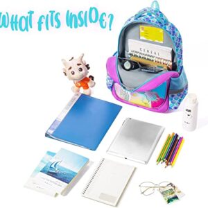 Spring Country Girls Backpack for School, Children Casual Daypack Book Bag Rucksack (Mermaid Glitter)