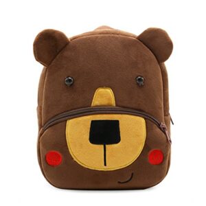 Children Toddler Preschool Backpack Plush Animal Cartoon Backpack Baby Kids School Satchel Travel Lunch Bags Bear