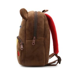 Children Toddler Preschool Backpack Plush Animal Cartoon Backpack Baby Kids School Satchel Travel Lunch Bags Bear